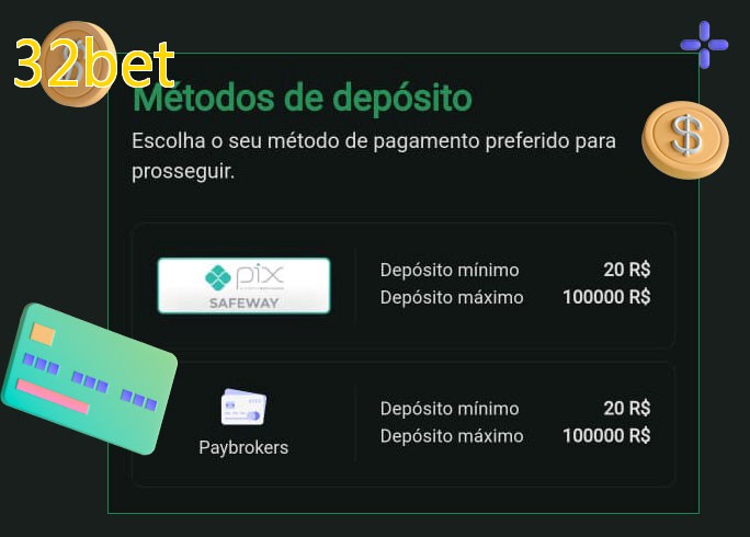 O cassino 32betbet oferece uma grande variedade de métodos de pagamento